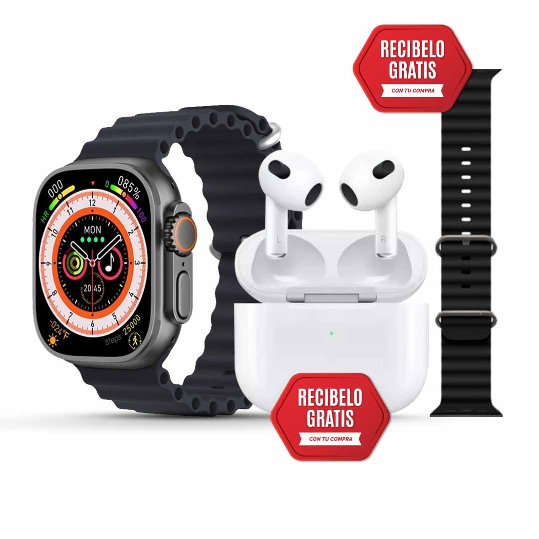 [2 REGALOS INCLUSOS] Smartwatch ULTRA 9™ + REGALOS (AirPods + 7 Pulseras)